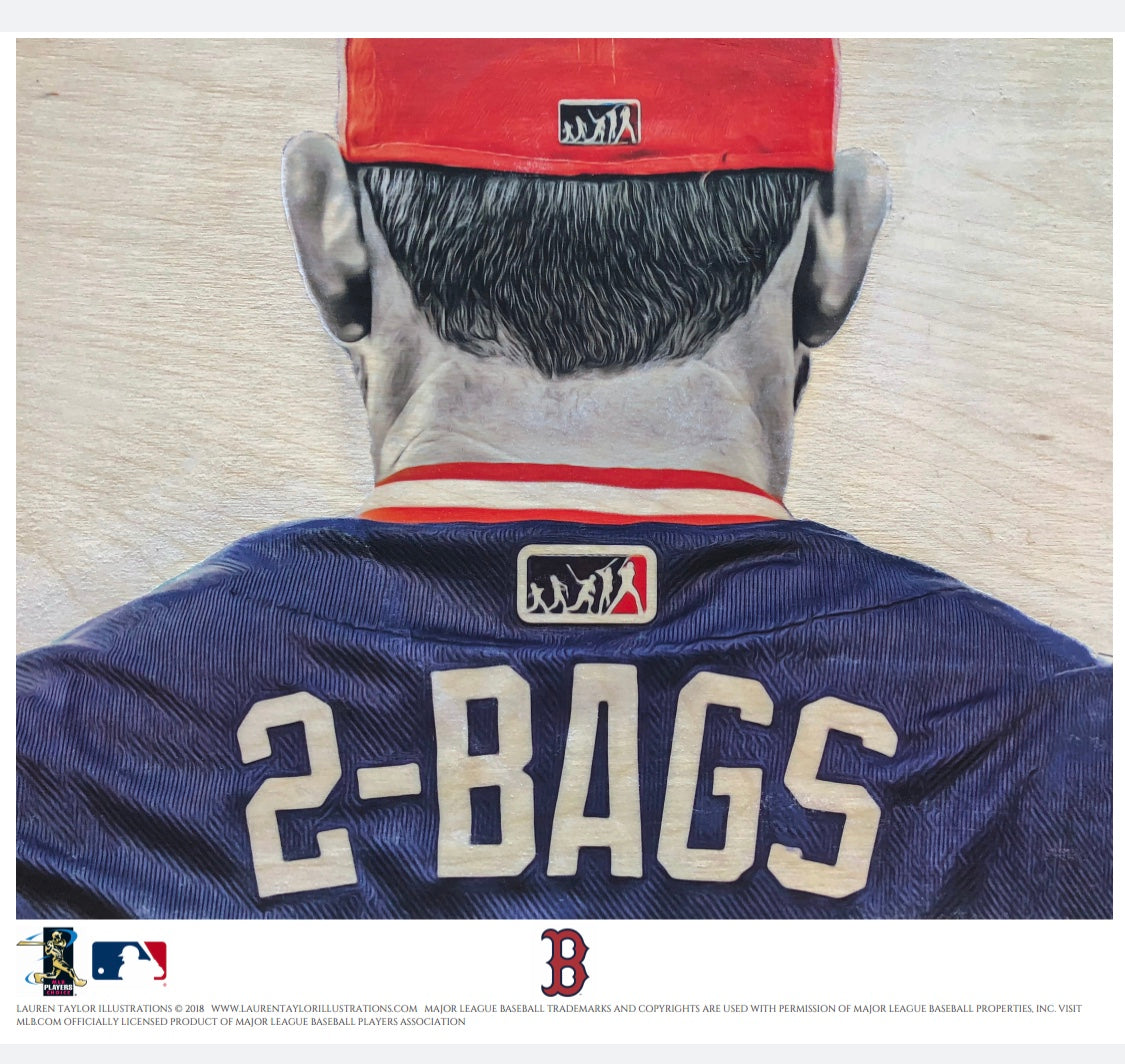 "2 BAGS" (Mitch Moreland) - Officially Licensed MLB Print - Limited Release
