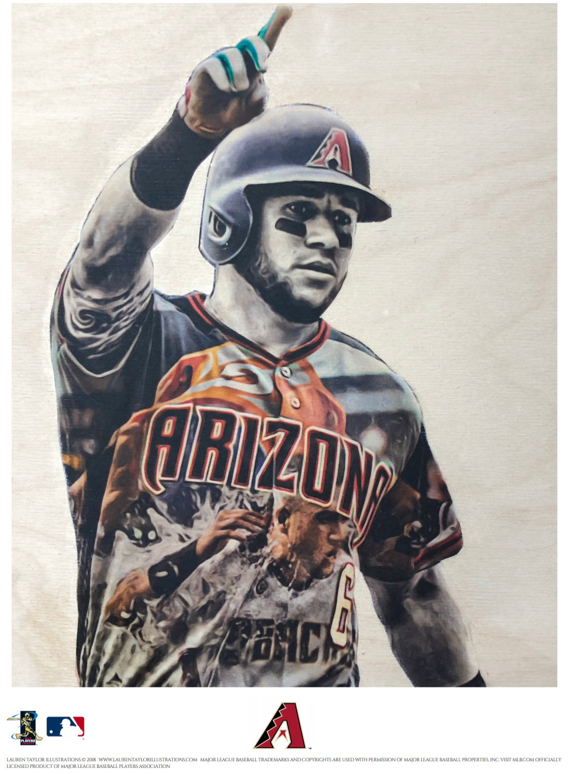 Peralta (David Peralta) - Officially Licensed MLB Print - Limited Re