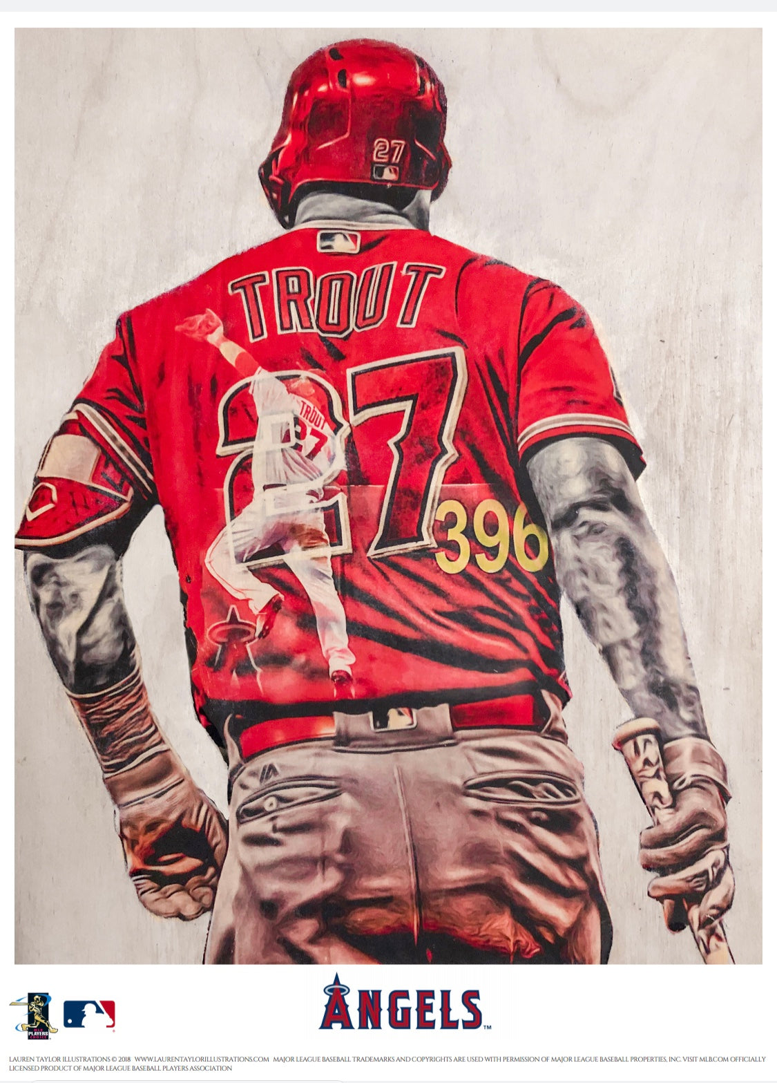 "WAR Lord" (Mike Trout) - Officially Licensed MLB Print - Limited Release