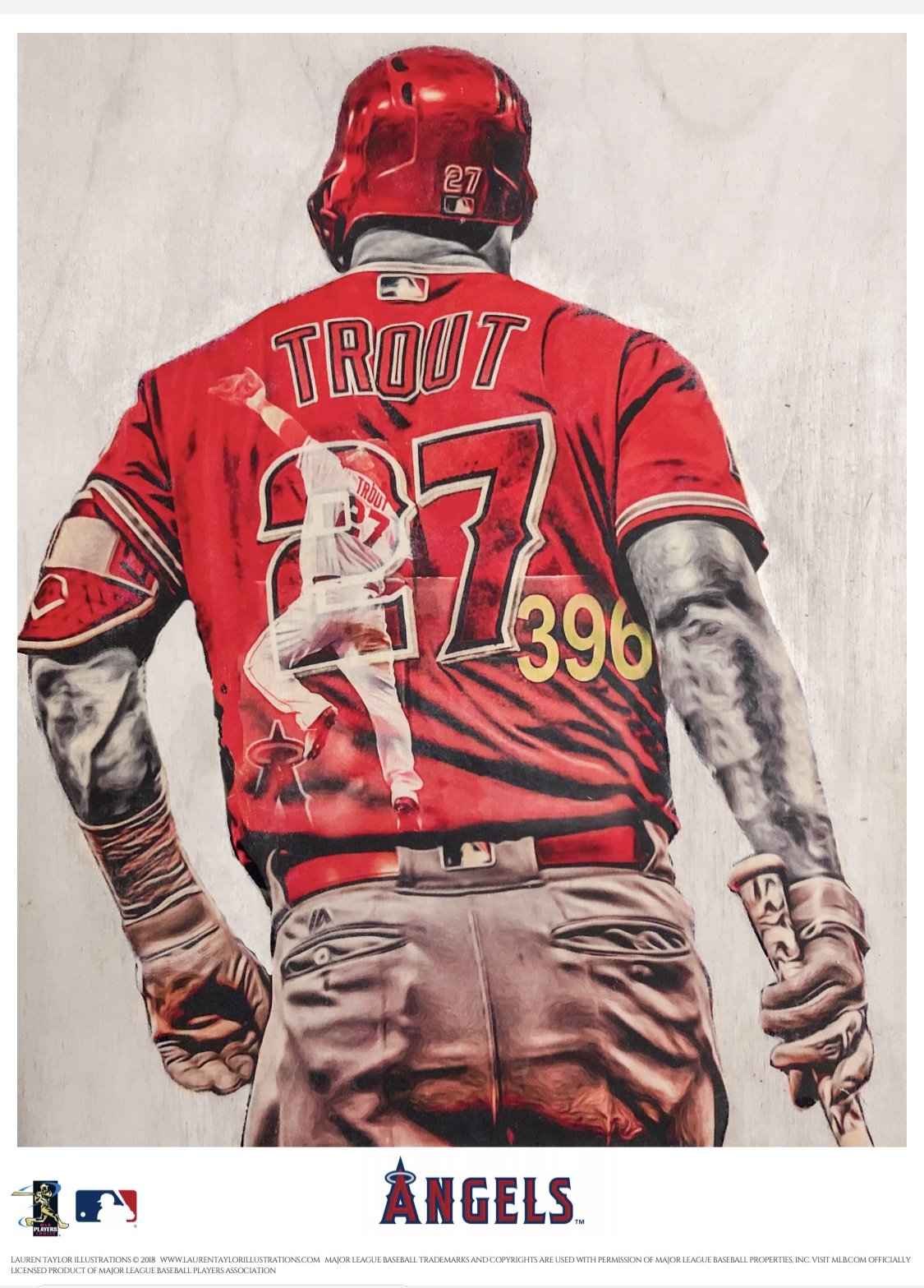 "WAR Lord" (Mike Trout) Los Angeles Angels - Officially Licensed MLB Print - GOLD SIGNATURE LIMITED RELEASE /1