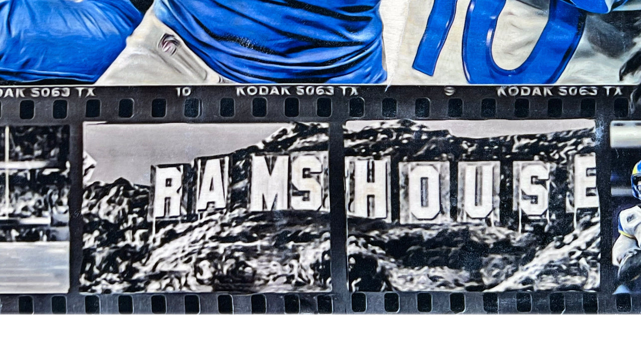 "Rams House - Super Bowl LVI Champs" (Featuring Stafford, Kupp, Donald and Ramsey) Los Angeles Rams - Print