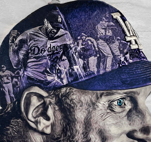"MAX Energy" (Max Scherzer) Los Angeles Dodgers - 1/1 Artist Autographed original on birchwood