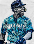 "Julio" (Julio Rodriguez) Seattle Mariners - 1/1 Original on Wood