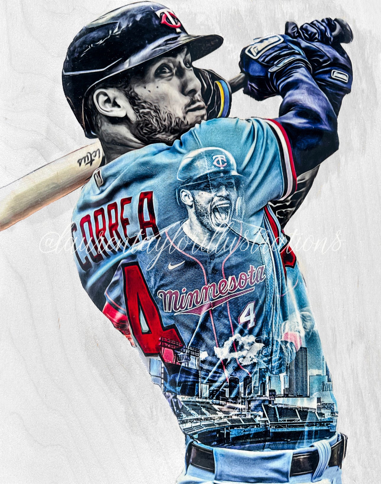 "C4" (Carlos Correa) Minnesota Twins - Officially Licensed MLB Print - Limited Release /500