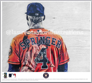 "Springer" (George Springer) - Officially Licensed MLB Print - Limited Release