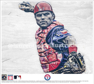 "Pudge" (Iván Rodríguez) Texas Rangers - Officially Licensed MLB Cooperstown Collection Print - Limited Release