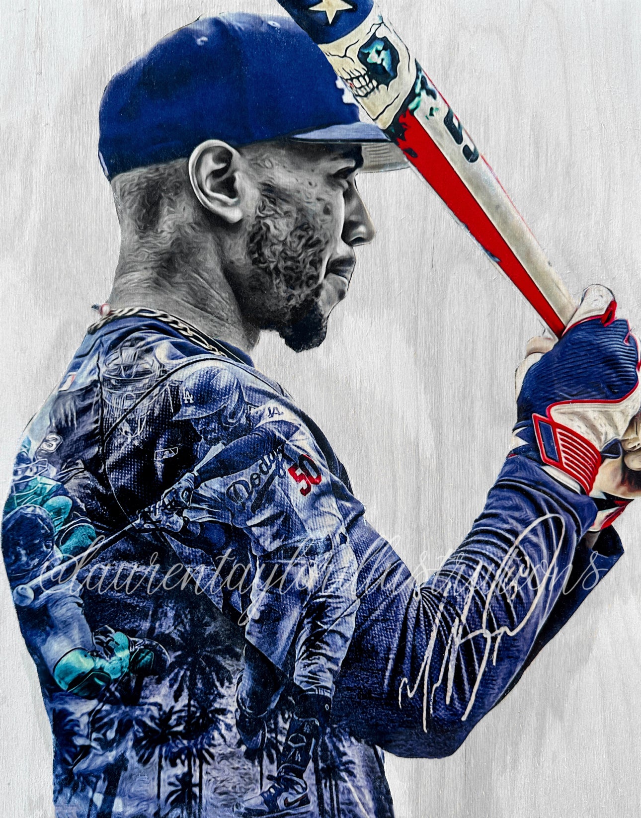 Mookie Betts 50 Los Angeles Baseball Jersey - Mookie Betts - Posters and  Art Prints