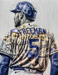 "Freddie" (Freddie Freeman) Los Angeles Dodgers - 1/1 Original on Birchwood