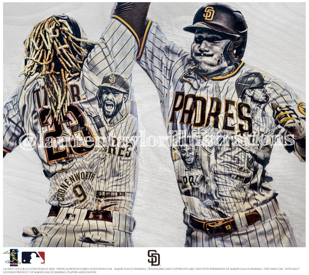"Slam Diego" (Tatis, Hosmer, Machado, Myers, Profar & Croneworth) San Diego Padres - Officially Licensed MLB Print - Limited Release