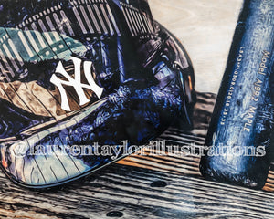 “#PinstripePride" (New York Yankees) 1/1 Original on Wood