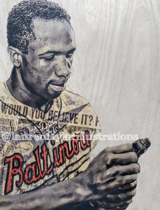 "The Judge" SPECIAL EDITION w/backside art (Frank Robinson) Baltimore Orioles - Original on Wood 1/1