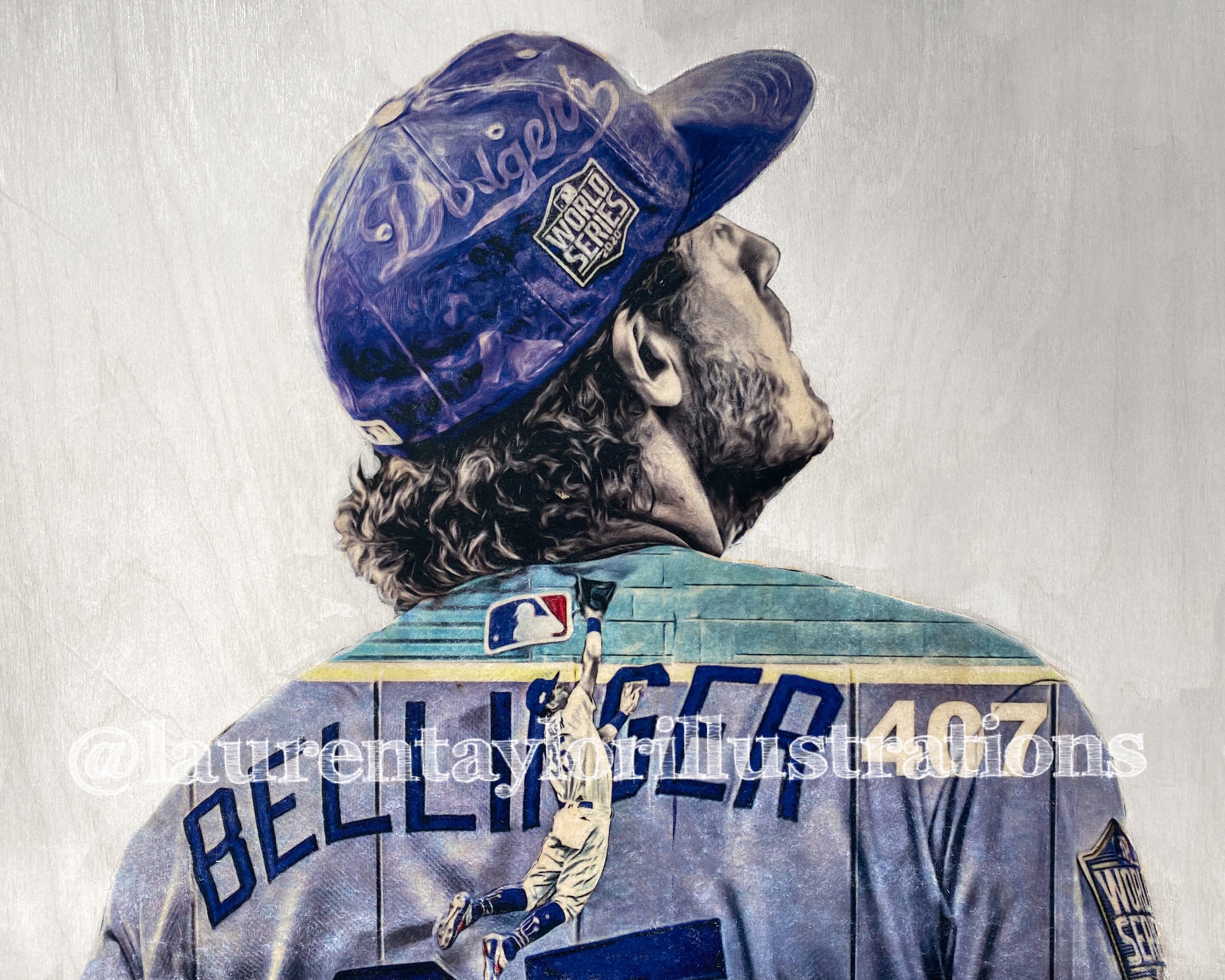 "Highlight Reel" (Cody Bellinger) Los Angeles Dodgers - 1/1 Original on Wood