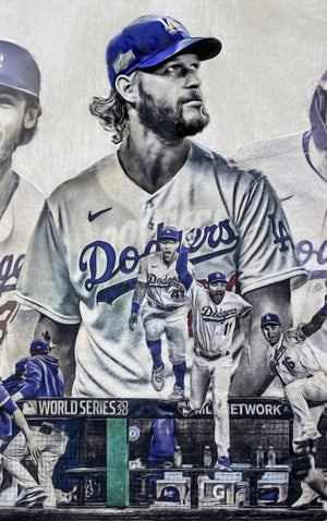 "Seven" (Los Angeles Dodgers) 2020 World Series Champions - Officially Licensed MLB Print - Commemorative NAVY BLUE SIGNATURE Limited Release /100