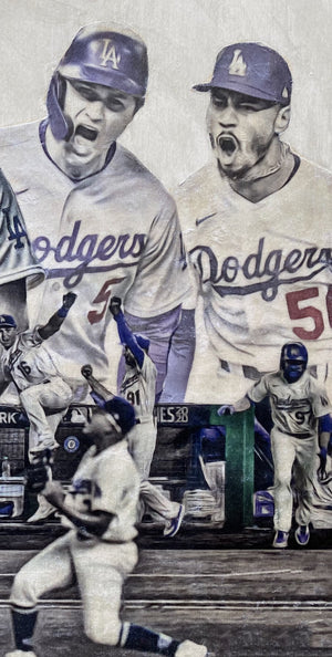 "Seven" (Los Angeles Dodgers) 2020 World Series Champions - Officially Licensed MLB Print - Commemorative RED SIGNATURE Limited Release /50