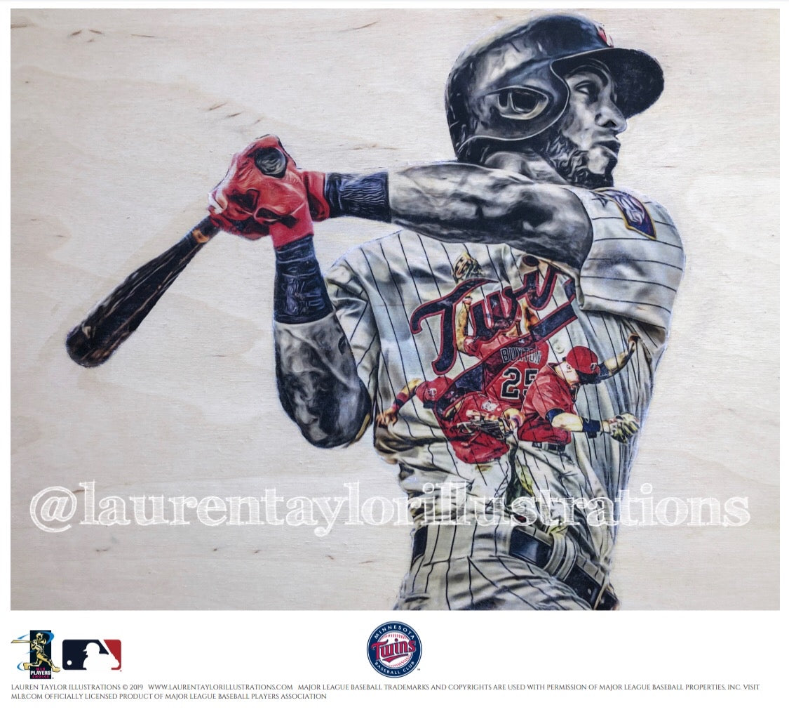 "Rosario" (Eddie Rosario) - Officially Licensed MLB Print - Limited Release