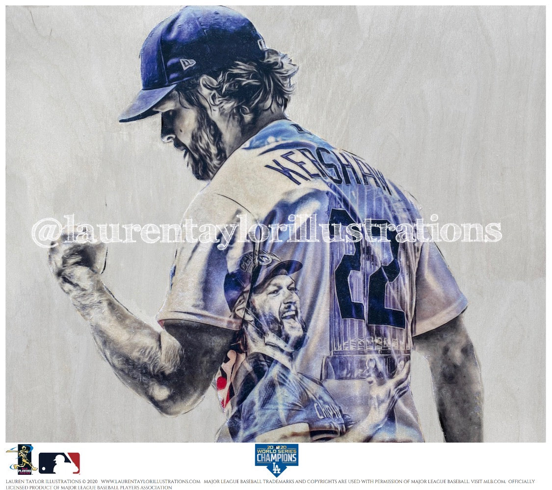 King Kershaw (Clayton Kershaw) 2020 World Series - Officially Licensed  MLB Print - Limited Release