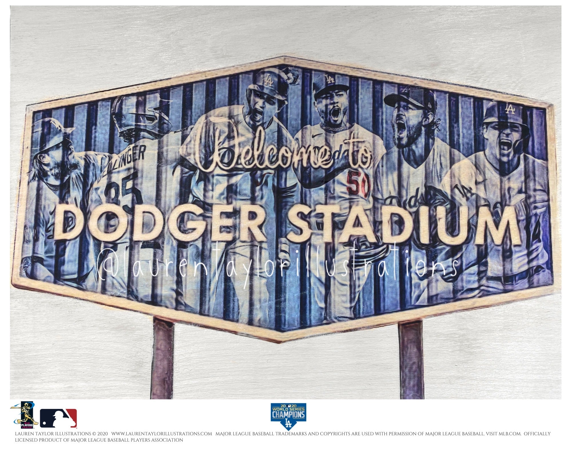 "Dodger Blue" (Los Angeles Dodgers) 2020 World Series Champions - Officially Licensed MLB Print - Special Commemorative Limited Release