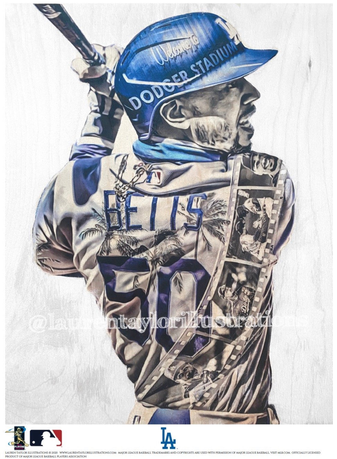 LA Dodgers Lithograph print of Mookie Betts 2020