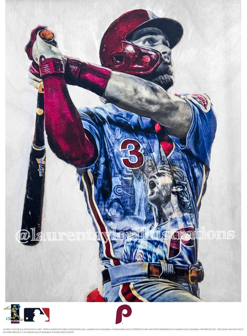 "Harper SMASH" (Bryce Harper) Philadelphia Phillies - Officially Licensed MLB Print - Limited Release