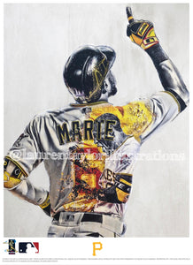 "Marte" (Starling Marte) Pittsburgh Pirates - Officially Licensed MLB Print - Limited Release