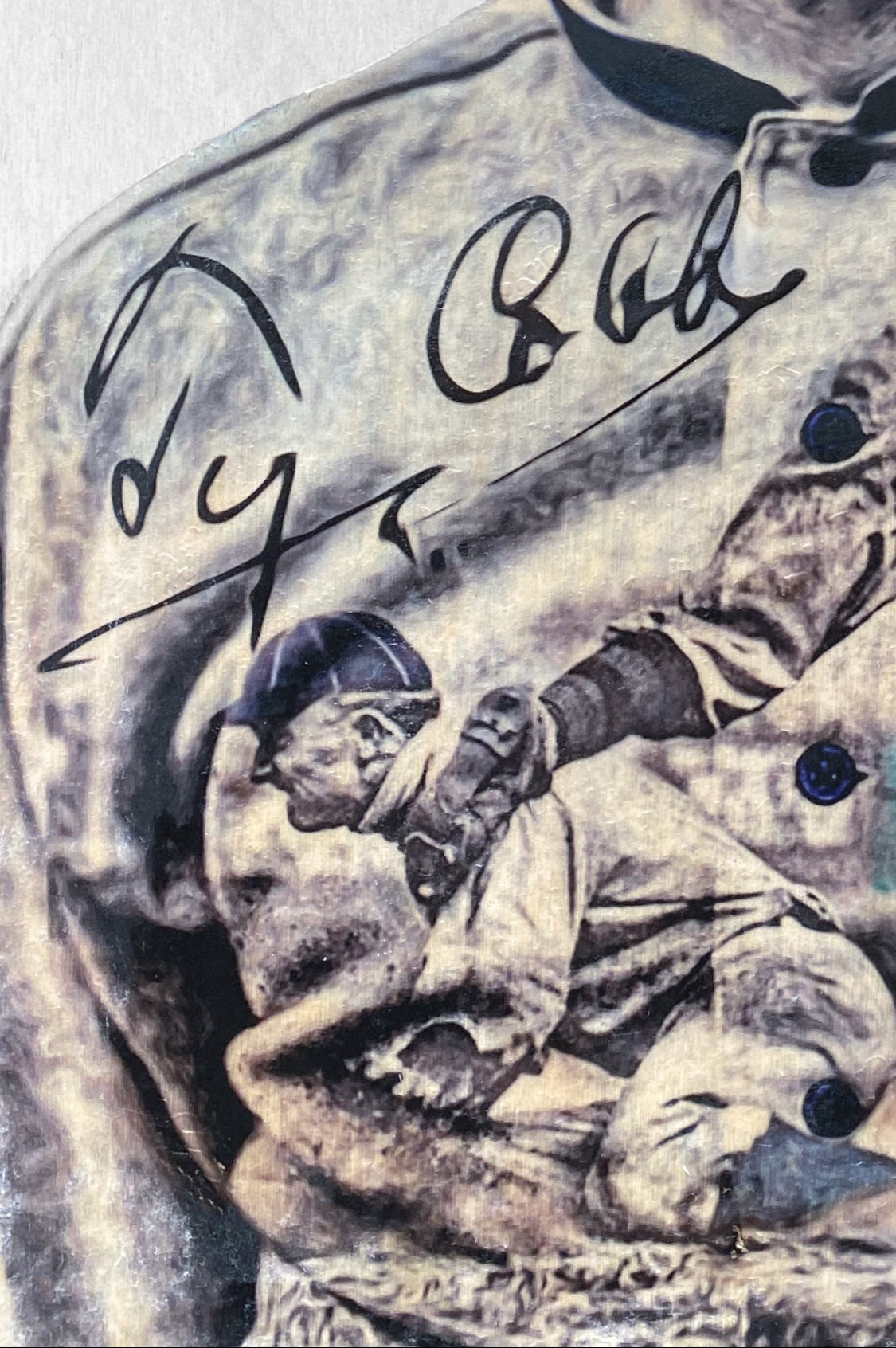 "The Georgia Peach" (Ty Cobb) Detroit Tigers - SPECIAL EDITION (hidden art on backside) - 1/1 Original on Birchwood