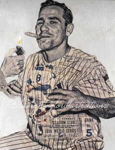“Game 5” (Yogi Berra) New York Yankees - 1/1 Original on Birchwood