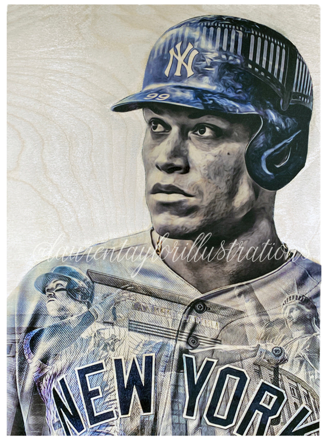 All Rise for the Judge (Aaron Judge) New York Yankees - 1/1 Original on  Wood