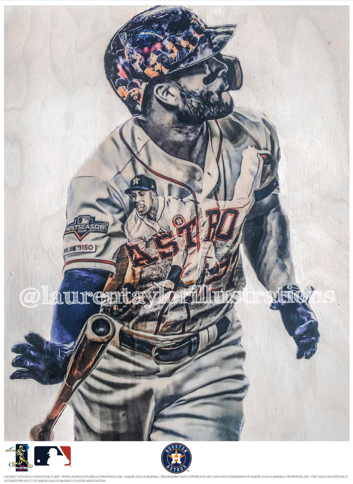 Game 6 Walk Off (Jose Altuve/Michael Brantley) Houston Astros -  Officially Licensed MLB Print - Limited Release
