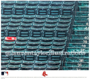 "Section 42, Row 37, Seat 21" (The Red Seat) Boston Red Sox - Officially Licensed MLB Print - Limited Release