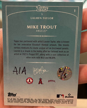 Lauren Taylor x Topps - /5 Silver Artist Autographed Mike Trout LAVA CHASE Card