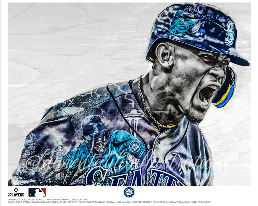 "J-Rod" (Julio Rodriguez) Seattle Mariners - Officially Licensed MLB Print - Limited Release /500