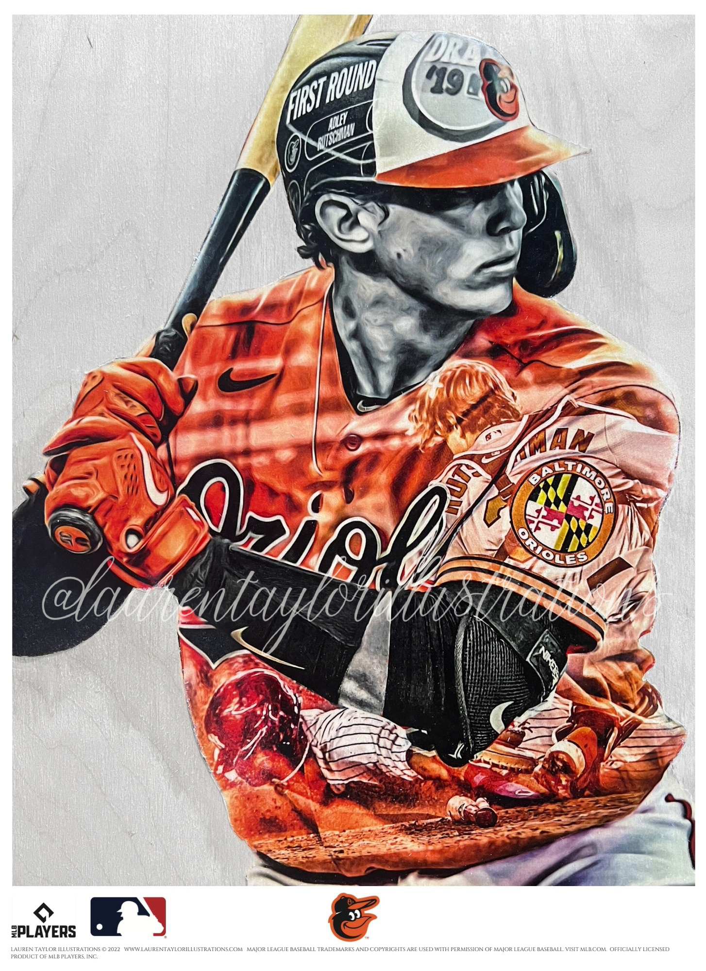 Rutschman (Adley Rutschman) Baltimore Orioles - Officially Licensed MLB  Print - Limited Release /500