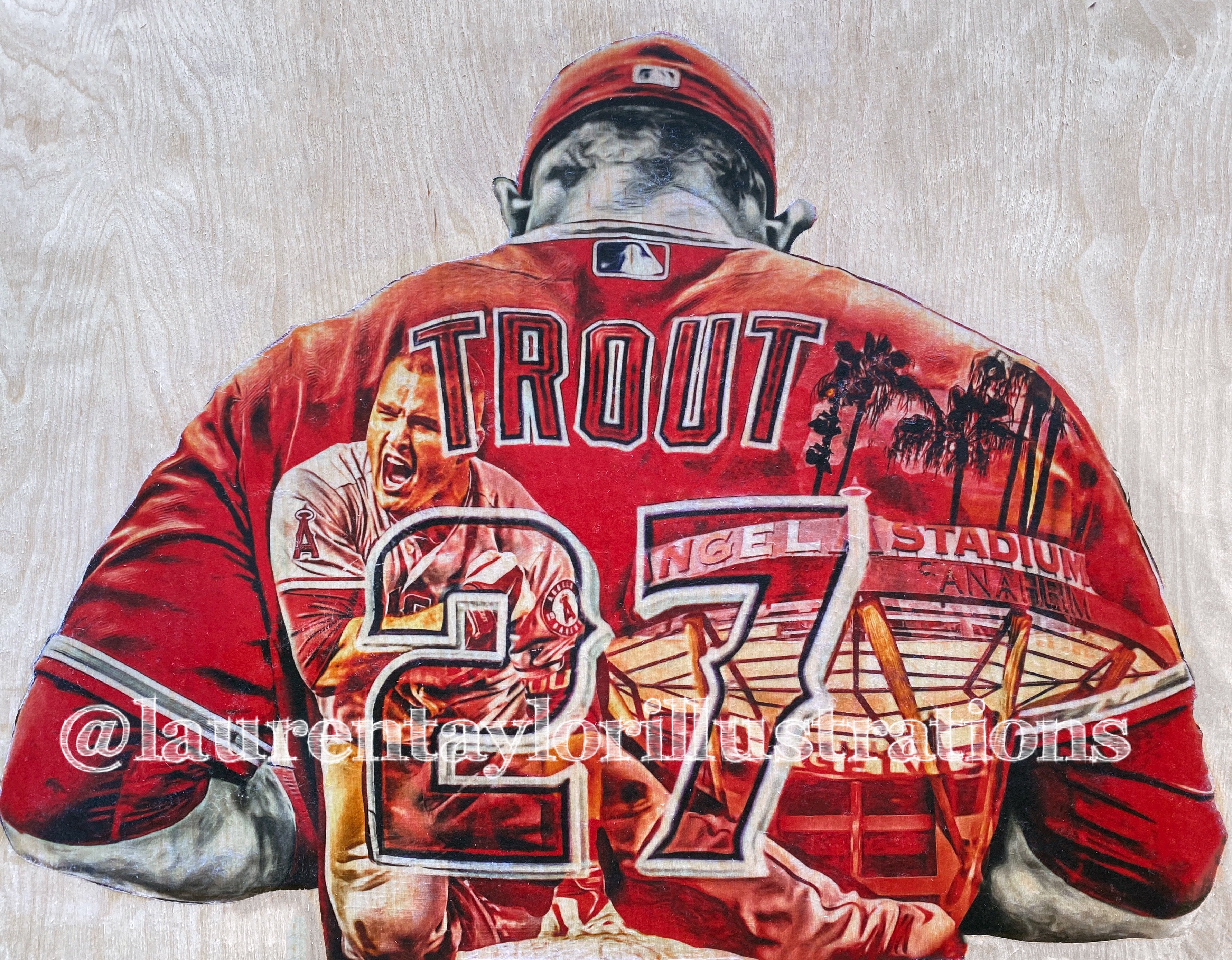 "The Millville Meteor" (Mike Trout) Los Angeles Angels - Officially Licensed MLB Print - Limited Release