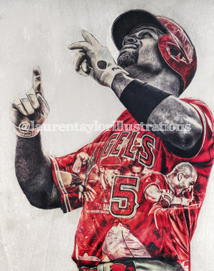 "Pujols" (Albert Pujols) Los Angeles Angels - Officially Licensed MLB Print - Limited Release