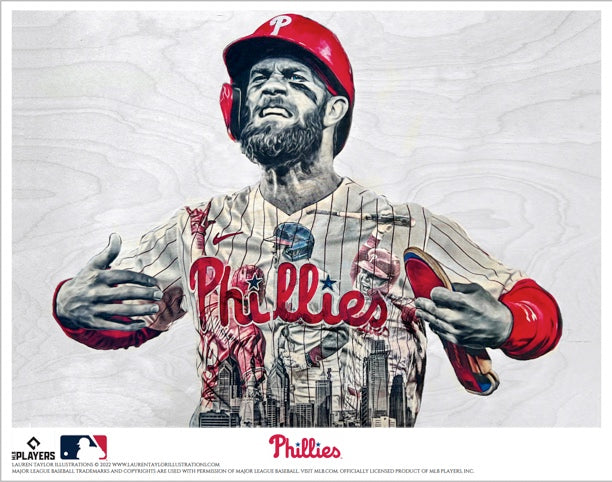 "World Series Bound Phillies!" (Harper, Realmuto, Schwarber, and Hoskins) Philadelphia Phillies - Officially Licensed MLB Print - Limited Release /1000