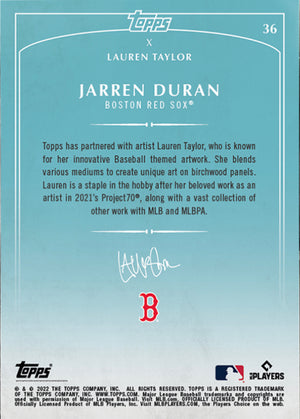 Lauren Taylor x Topps - Artist Autographed Jarren Duran RC Base Card