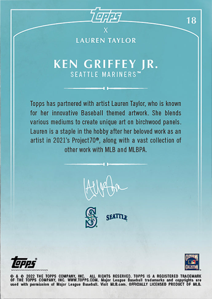 Lauren Taylor x Topps - Artist Autographed Ken Griffey Jr. Base Card