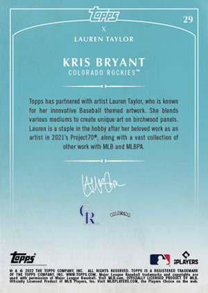 Lauren Taylor x Topps - Artist Autographed Kris Bryant Base Card
