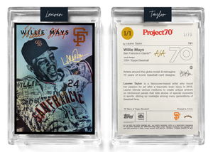 1/1 Gold Metallic Artist Signature - Willie Mays - Foil Variant 130pt Card #741 by Lauren Taylor - Baseball Card