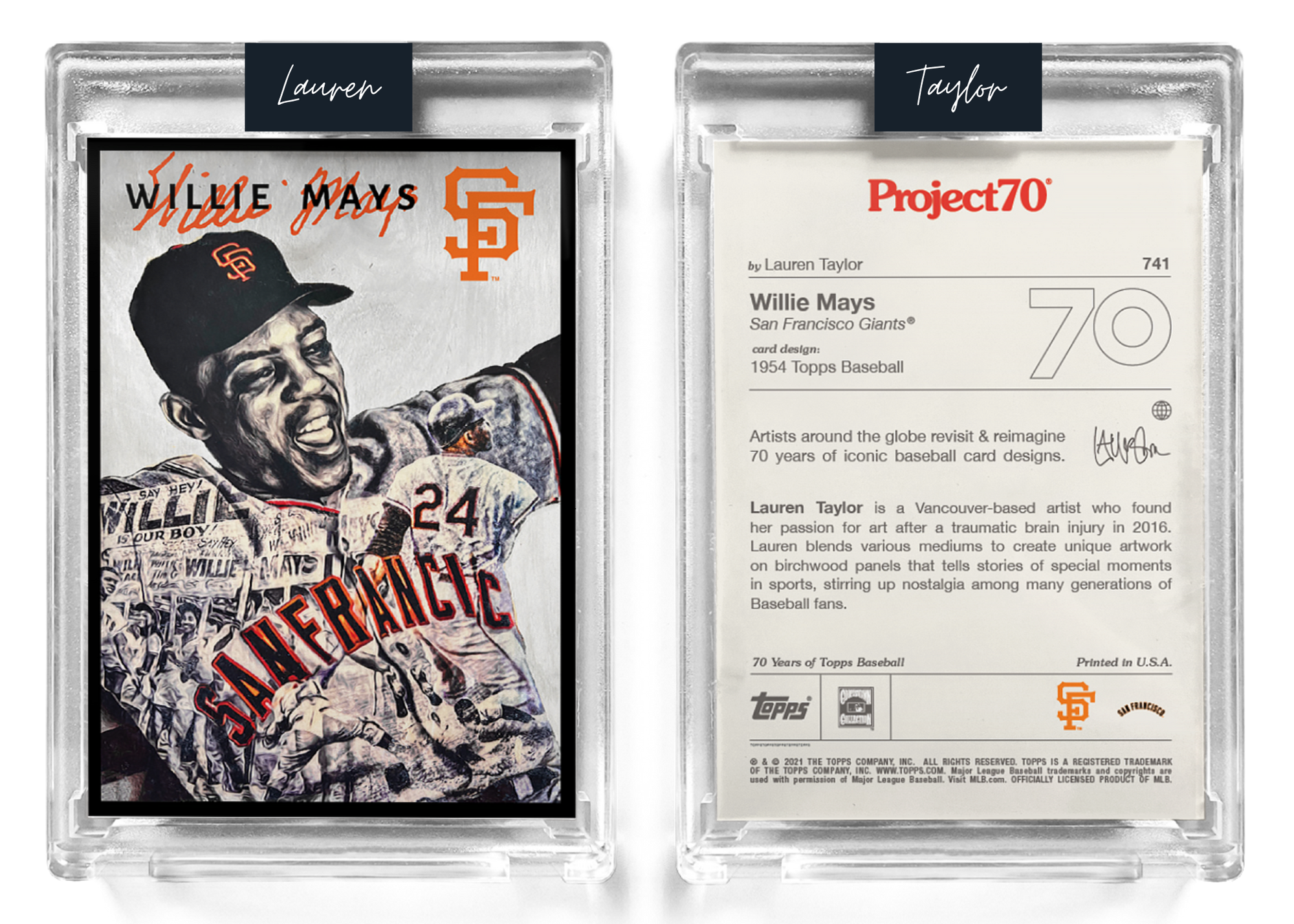 Topps Project 70 Baseball 130pt Card #741 by Lauren Taylor - Willie Mays - Print Run 2773