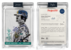 /150 Navy Blue Artist Signature - Edgar Martínez - 130pt Card #779 by Lauren Taylor - Baseball Card
