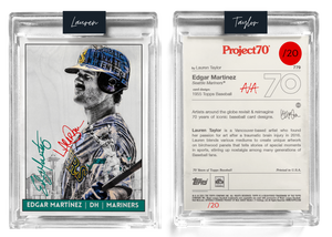 /20 Red Artist Signature - Edgar Martínez - 130pt Card #779 by Lauren Taylor - Baseball Card