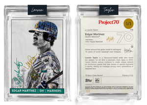 /1 Metallic Gold Artist Signature - Edgar Martínez - 130pt Card #779 by Lauren Taylor - Baseball Card