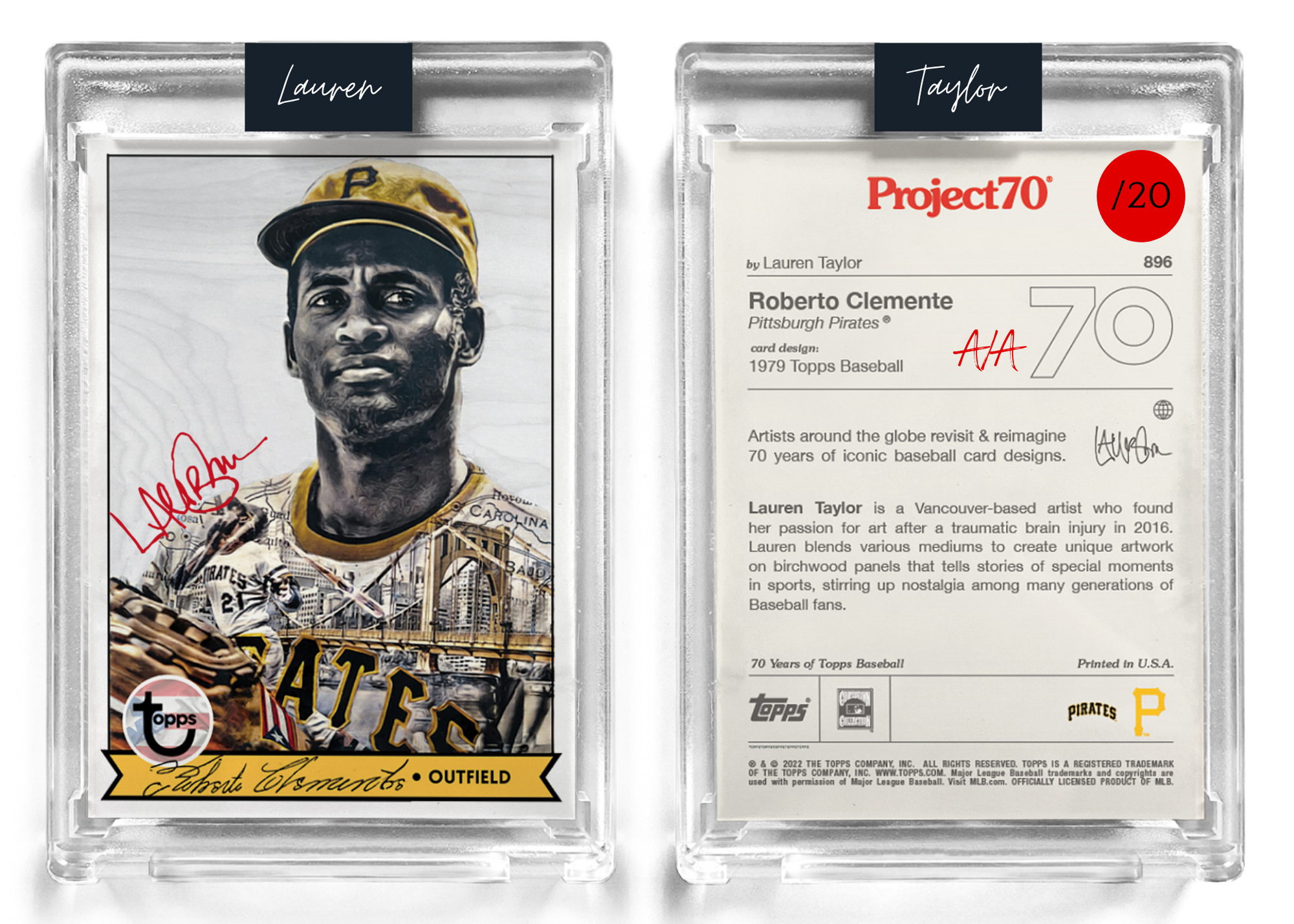 20 Red Artist Signature - Topps Project 70 130pt card #104 by Lauren