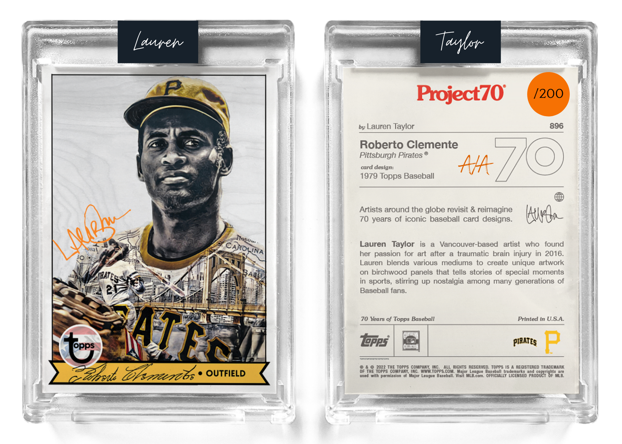 200 Orange Artist Signature - Topps Project 70 130pt card #896 by Lau