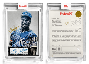 /1 Gold Artist Signature - Topps Project 70 130pt card #206 by Lauren Taylor - Bo Jackson
