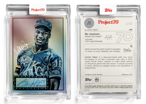 1/1 Chrome Artist Signature - Bo Jackson Foil Variant 130pt Card #206 by Lauren Taylor - Baseball Card