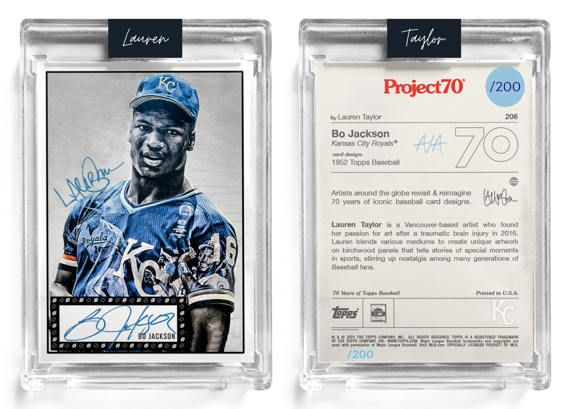 200 Orange Artist Signature - Topps Project 70 130pt card #422 by Lau