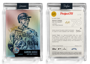 1/1 Gold Artist Signature - Aaron Judge Foil Variant 130pt Card #11 by Lauren Taylor - Baseball Card