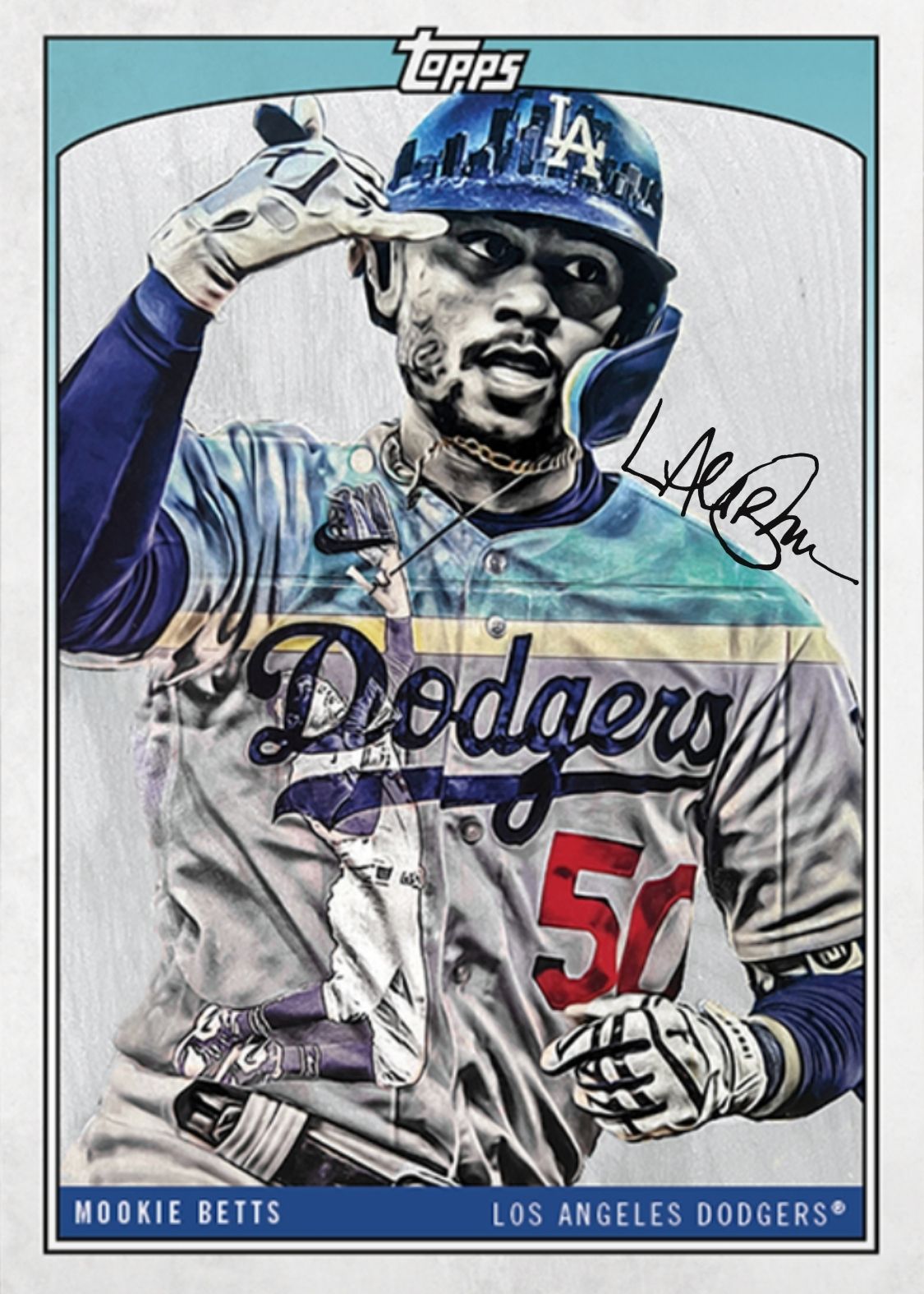 2022 Topps Heritage #386 Mookie Betts Los Angeles Dodgers NM-MT MLB Baseball